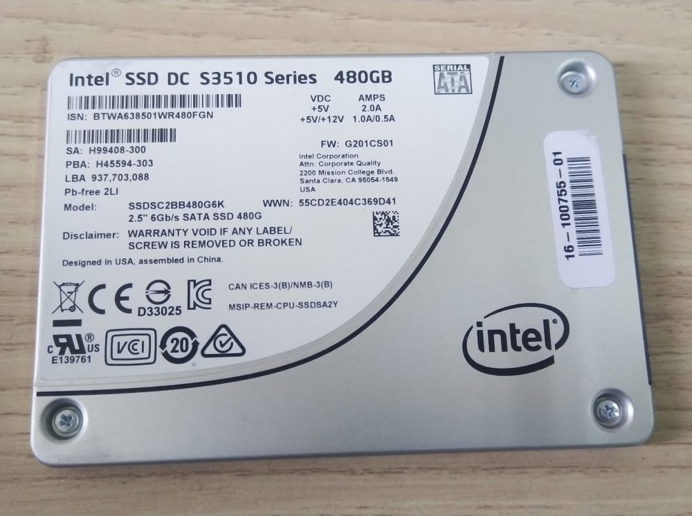 Ổ cứng SSD Intel DC S3510 480GB NAND MLC 2,5 inch SATA 6Gb/s 16nm