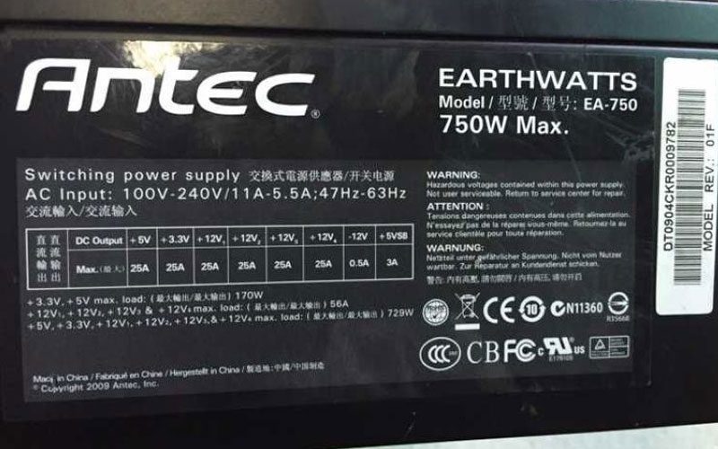 psu antec earthwatts ea 750w 3