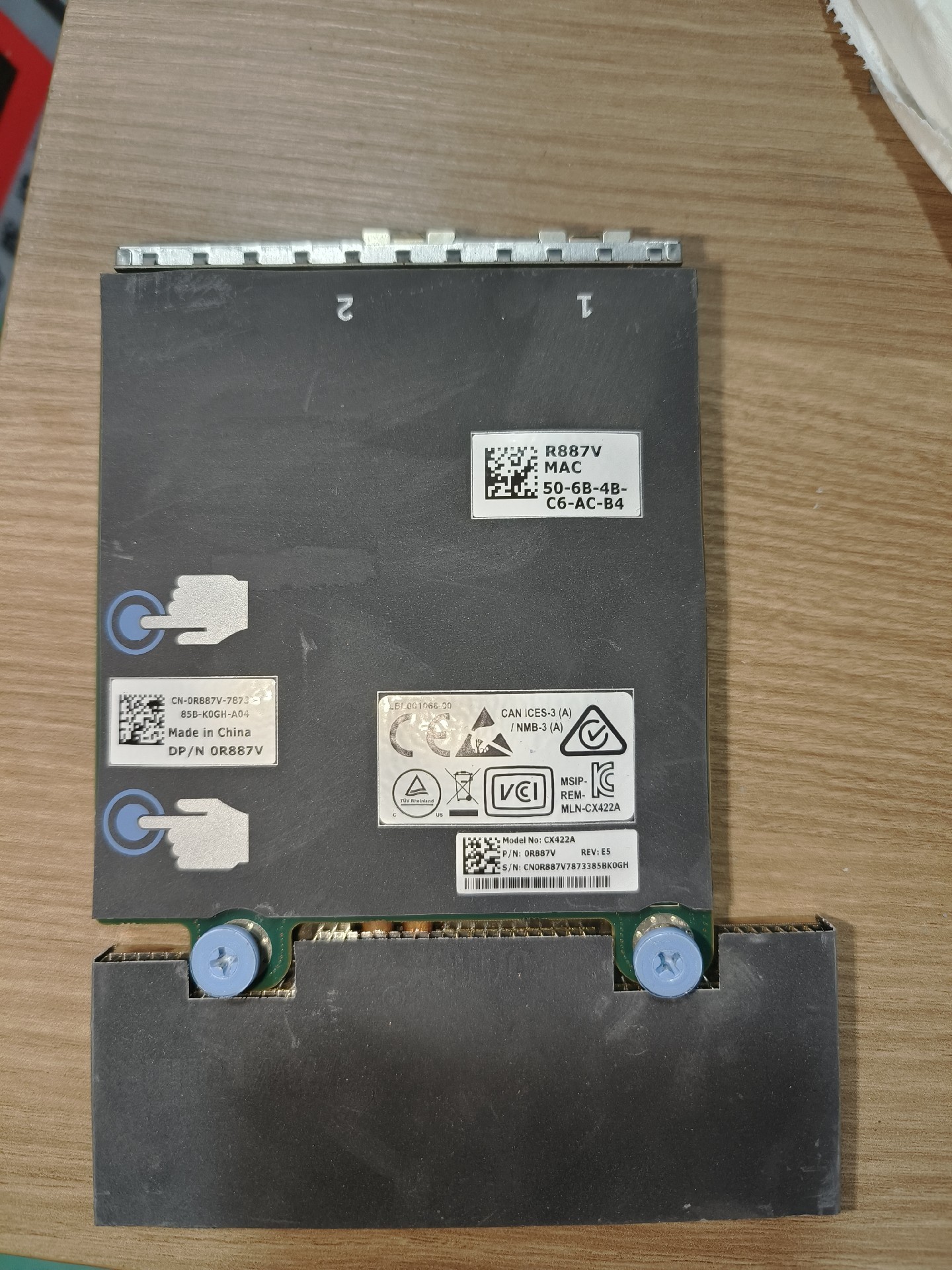 dell mellanox cx422a connectx 4 25gb sfp dual port rndc daughter card r887v 01