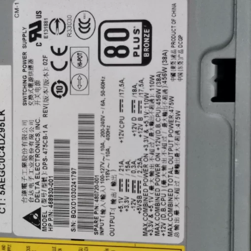 nguon psu hp z400 dps 475cb 1a 475w power supply 480720 001 468930 001 3