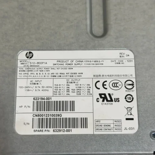 Nguồn PSU HP Z620 S10-800P1A 800W 623194-002 717019-001 - Hinh 5